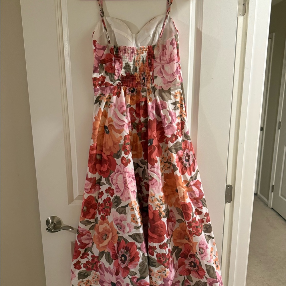 Showpo Floral Pink and Green Midi Dress - Picture 2 of 4